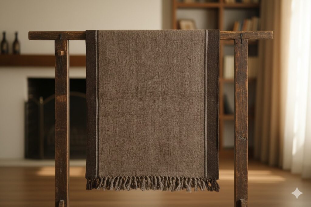 handmade woolen blankets ghongadi brown